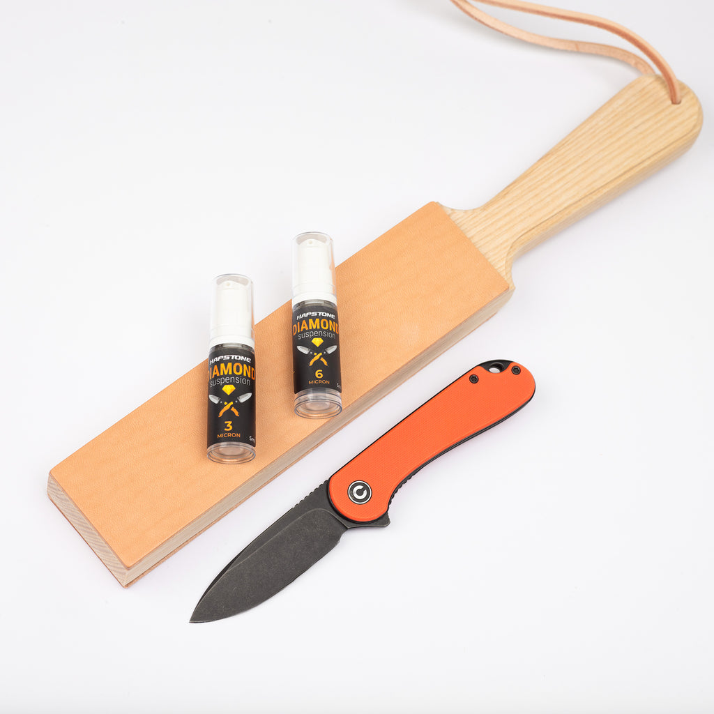 Cowhide Leather Strop & Diamond Suspension Kit