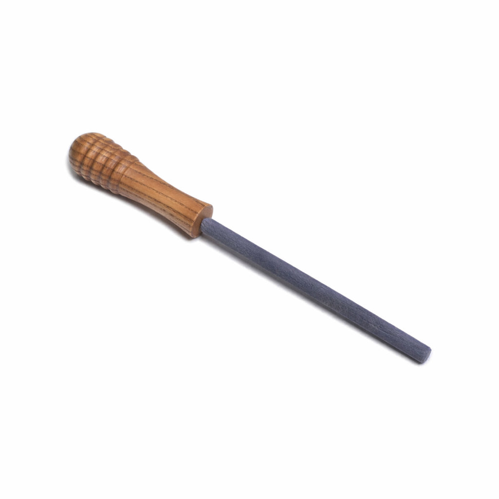 7” Ardennes Coticule Blue Honing Rod Natural Wood Handle